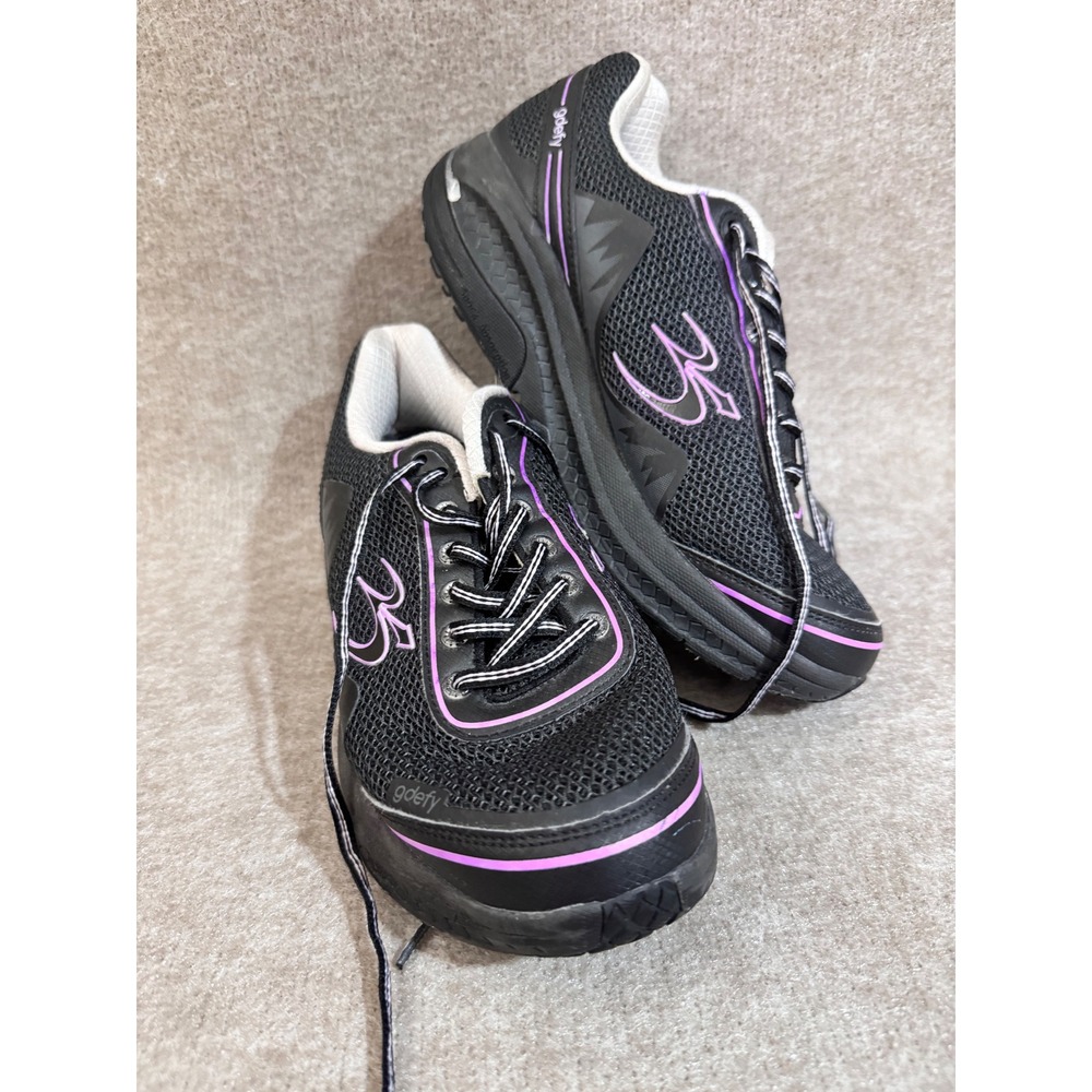 Gdefy Corrective Fit Shoes Women 9.5 Black Purple Walking Sneakers Athletic